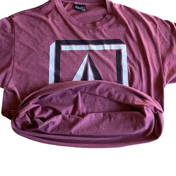 VTG Y2K Volcom Tshirt Adult Large Burgundy Classic Logo Skater Streetwear Surf - Picture 3 of 7
